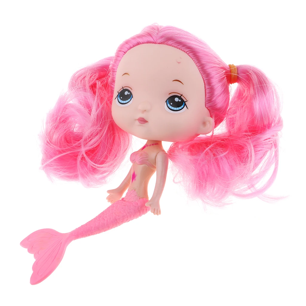 17 см сладкий розовый хвост кукла принцесса-Русалка с длинным розовым хвостом
