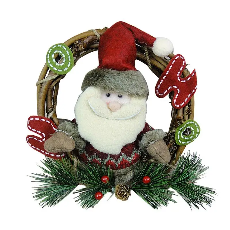 Santa Claus Искусственная Рождественская Кукла Гирлянда Венок Санта Снеговик олень Рождество для дома свадебный Декор Сделай Сам венок подарки дверной настенный - Цвет: Santa Claus