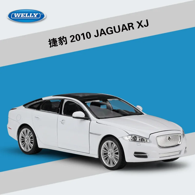 Welly 1:24 литая под давлением литая модель автомобиля игрушка для JAGUARed XJ с рулевым колесом управление передним колесом рулевая игрушка автомобиль для ребенка с коробкой