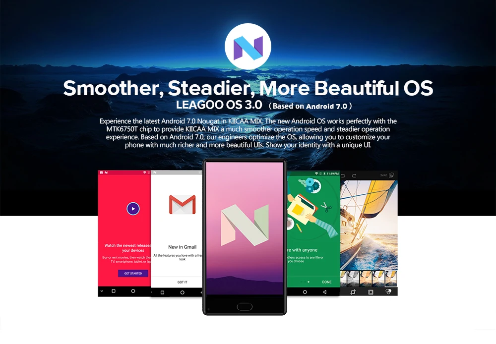LEAGOO KIICAA MIX 4G мобильный телефон 5," полный экран Android 7,0 MTK6750T Core фронтальная камера отпечатков пальцев 3 ГБ 32 ГБ Двойная Задняя камера смартфон