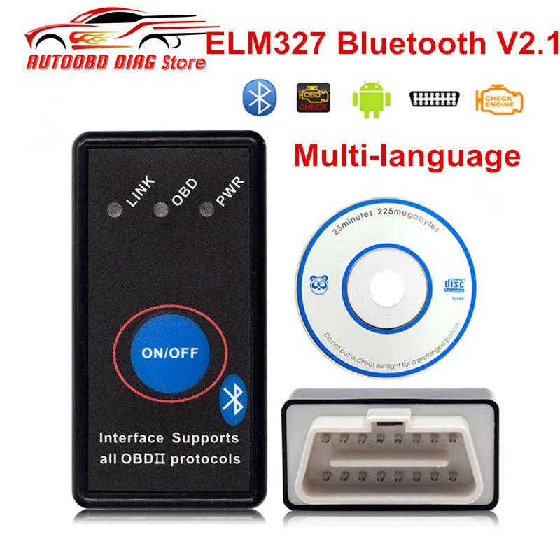 ELM327 V2.1/V1.5 Bluetooth 4 0 OBD2 CAN BUS диагностический инструмент V1.5 Автосканер с