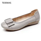 TEXIWASЖенская обувь; Женские туфли из натуральной кожи на плоской подошве; Повседневные лоферы; Балетки; Новые модные женские туфли на плоской подошве; Размера плюс 34 - 43