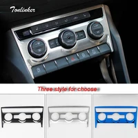 tonlinker cover stickers for skoda kodiaq 2017 18 car styling 1 pcs stainless steel air conditioning adjustment position sticker