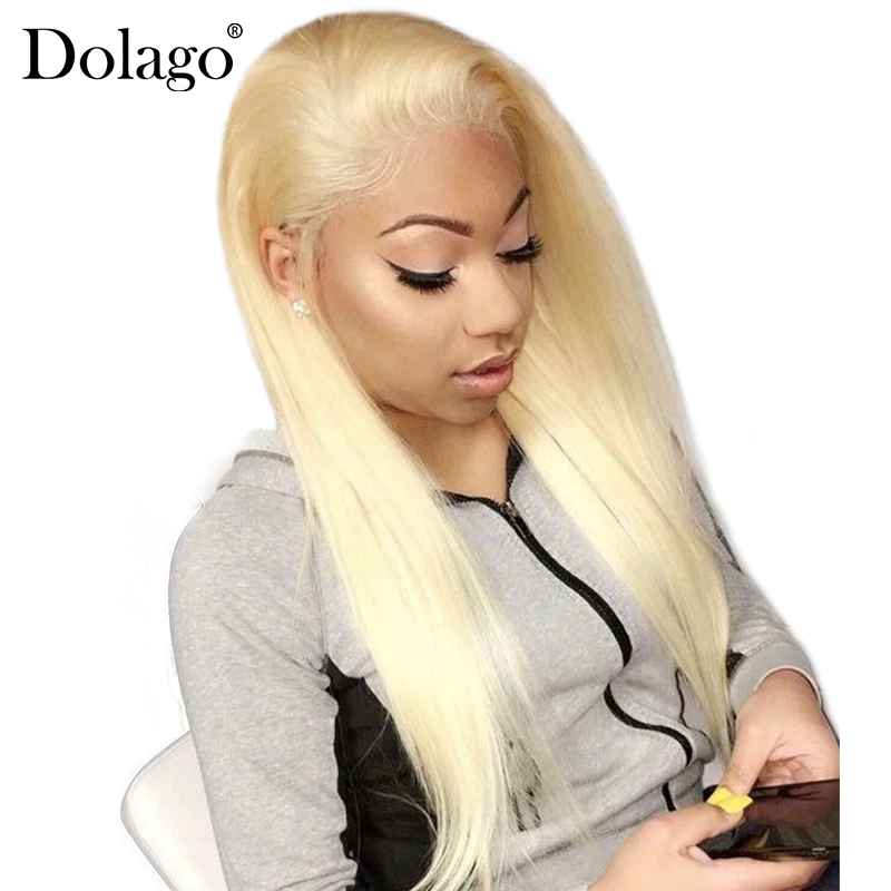 

Silky Straight Honey Blonde Lace Front Human Hair Wigs 150% Density 613 Cut Bob Brazilian Lace Front Wig Pre Plucked Dolago Remy