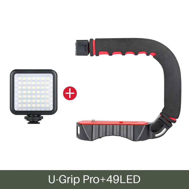 U-Rig w Light Ulanzi U-Grip Pro Triple Shoe Mount Video Stabilizer Handle Video Grip Camera Video Rig Kit for Nikon Canon iPhone X 8 7 - Цвет: U-Rig w Light