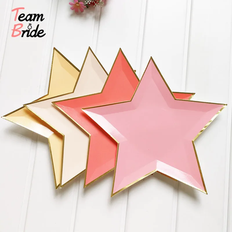 

Team Bride 8 шт./лот одноразовые тарелки с золотистыми звездами, 11 дюймов