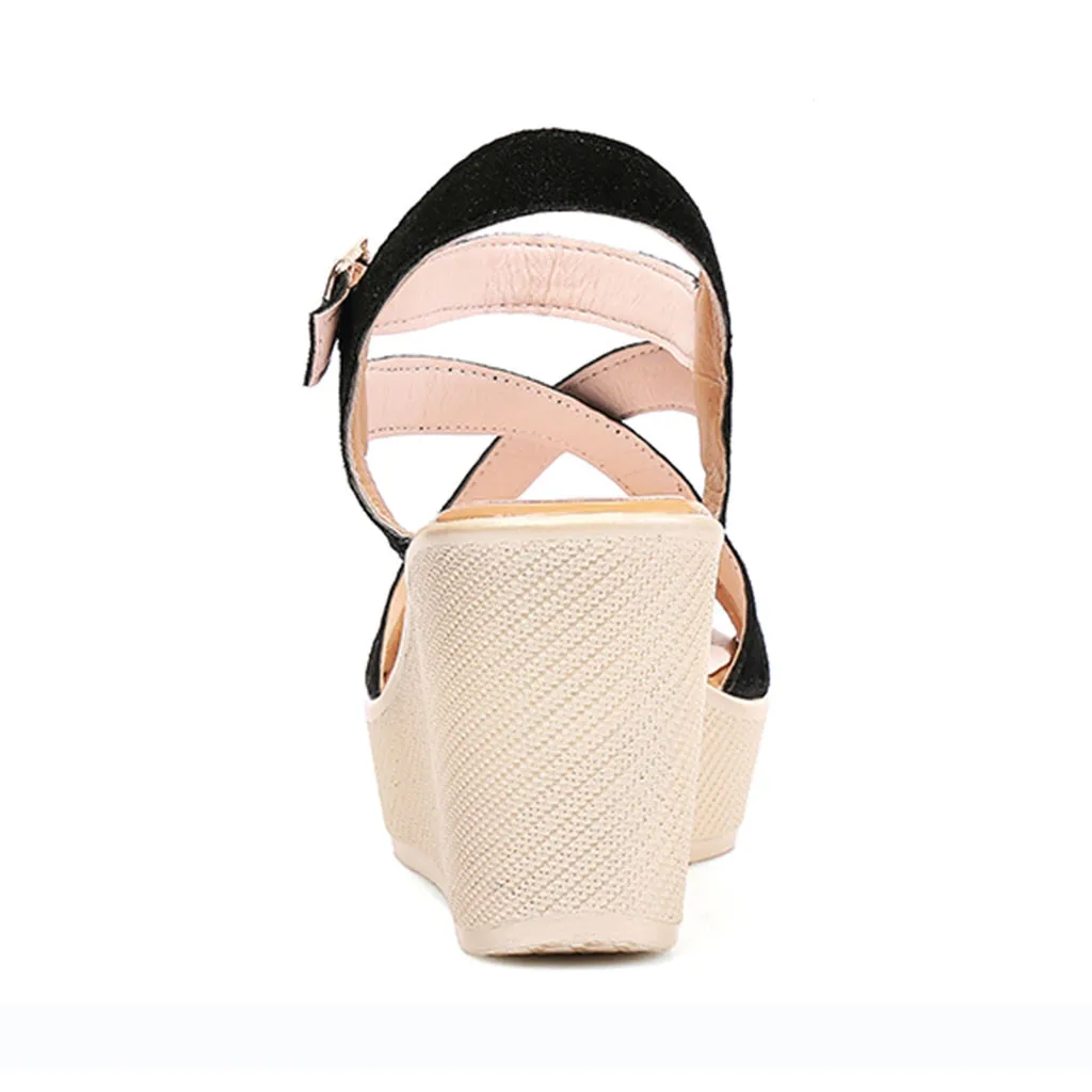 SAGACE/женские босоножки на высоком каблуке с пряжкой и ремешком однотонные