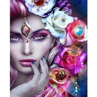 5d diy diamond painting cross stitch full square round diamond embroidery beauty and flowers picture for wall room decor h908