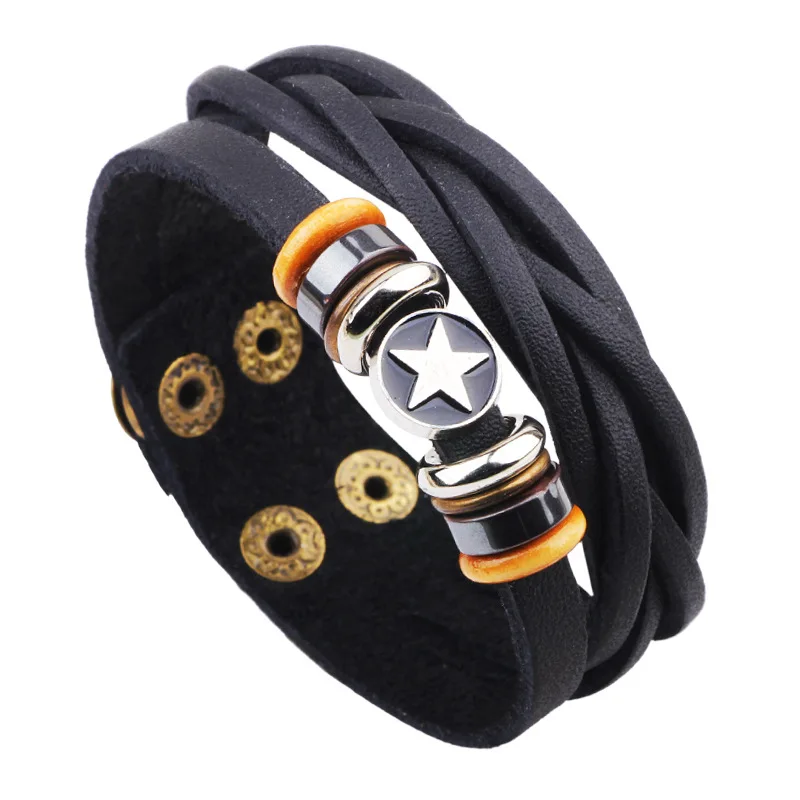 Браслет ручной работы из натуральной кожи для мужчин и женщин | Украшения