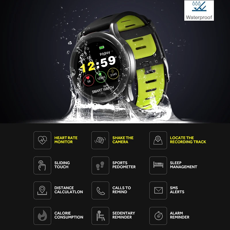 SPOVAN Smart Watch with Touch Screen Bluetooth APP. chargeable watches.Heart rate. Large capacity battery. VENUS | Электроника