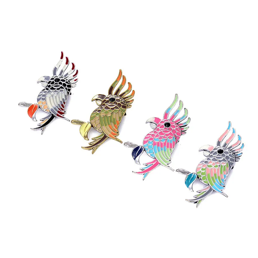 Винтажные броши в виде попугая булавки для женщин Мультяшные милые животные