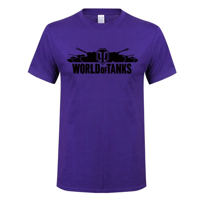 Purple 1 Новинка, Мужская футболка World of Tanks, модная брендовая Мужская/Женская Повседневная футболка с коротким рукавом, хлопок, Харадзюку, хип-хоп, уличная одежда, футболки - Цвет: Purple 1