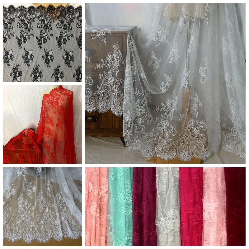 Многоцветная кружевная ткань для ресниц 3 м/лот 150 см платья с отверстиями юбки