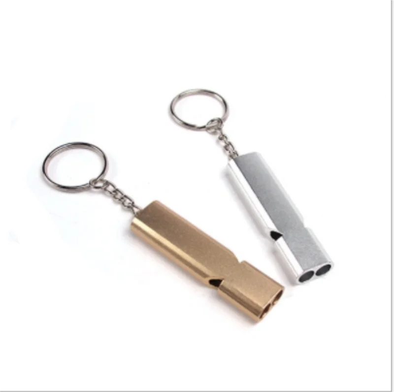 Portable Alloy Aluminum Emergency Survival High Volume Whistle Outdoor Camping Hiking Tool Keychain Gold Sliver / 500pcs | Спорт и