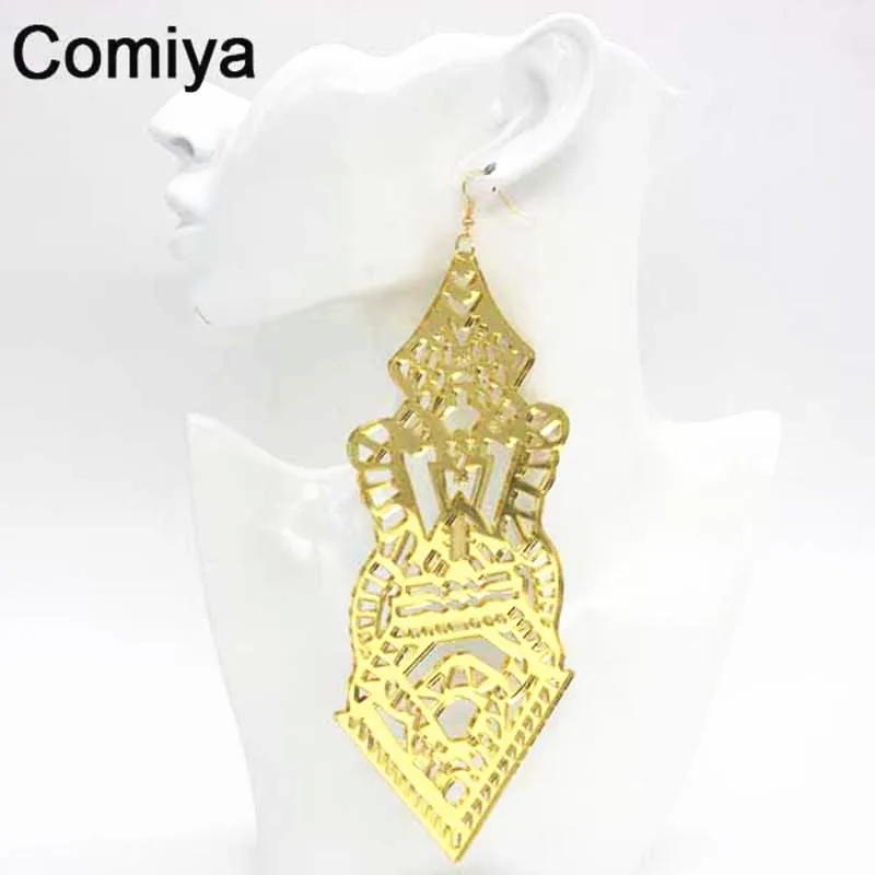 Comiya Панк Винтаж Серьги для девочки заявление Brincos большой длинный желтый Клак Висячие серьги для женщин ювелирные изделия Oorbellen Bijoux