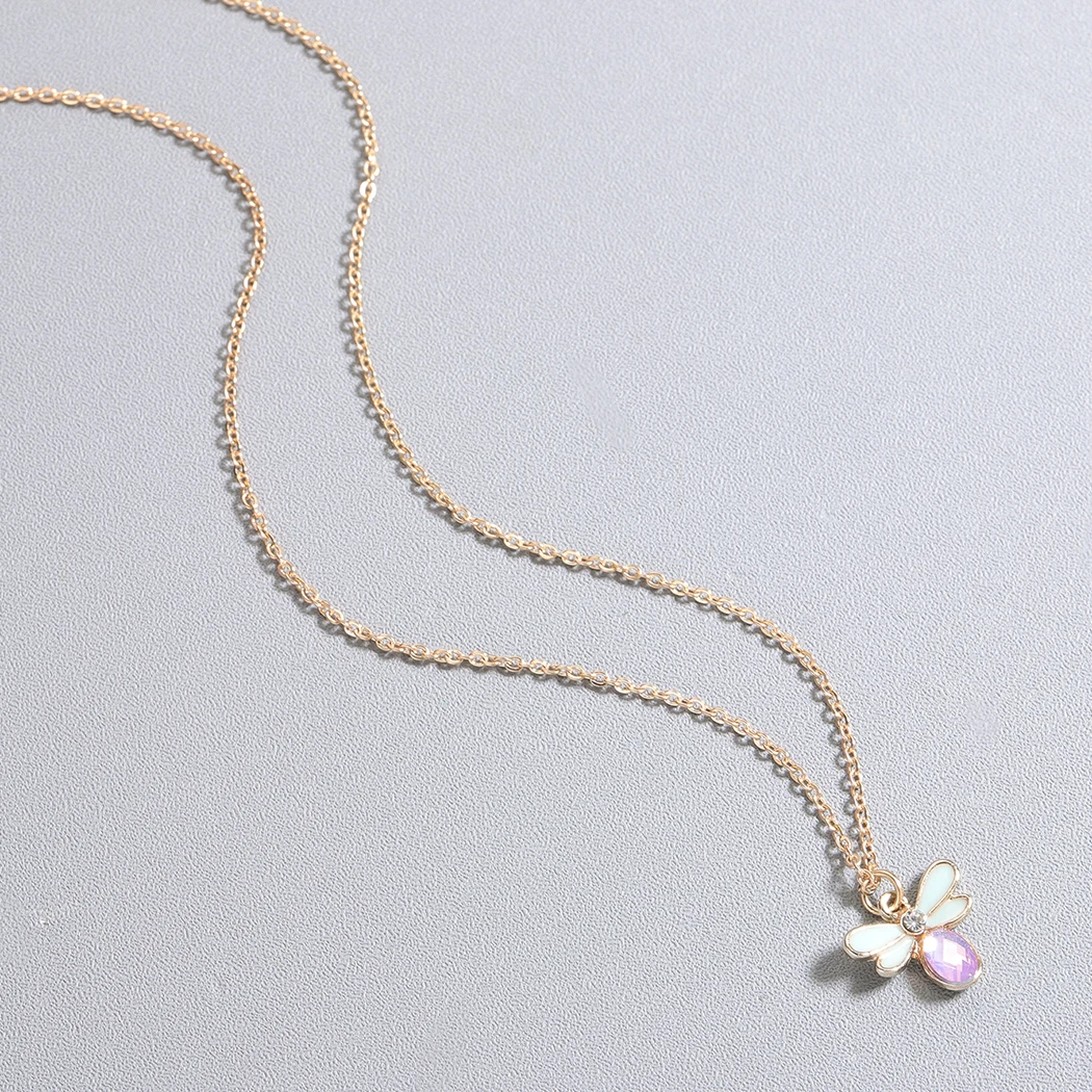 Чэнсюнь Милая бабочка кулон ожерелье Циркон пчела насекомое минималистский