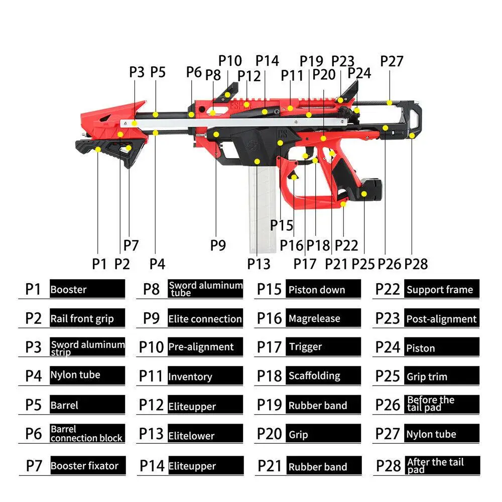 Рабочий мод F10555 Esper меч &quotсделай сам&quot арбалет Blaster Модель B Цвет Красный Черный |