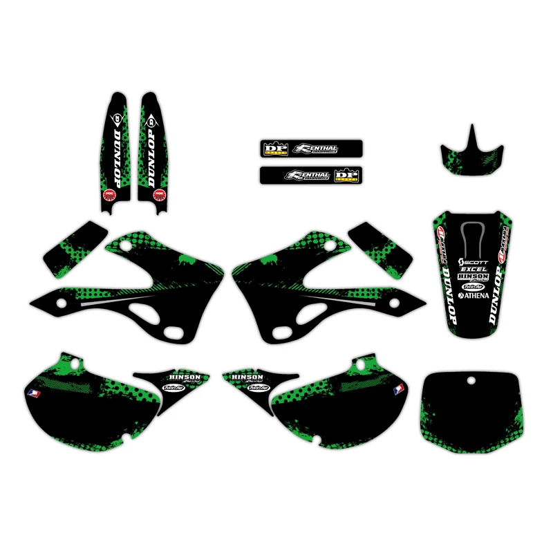 NICECNC 0224 команда графики и фоны наклейки Наборы для Kawasaki KX125 KX250 1999 2000 2001 2002 KX 125