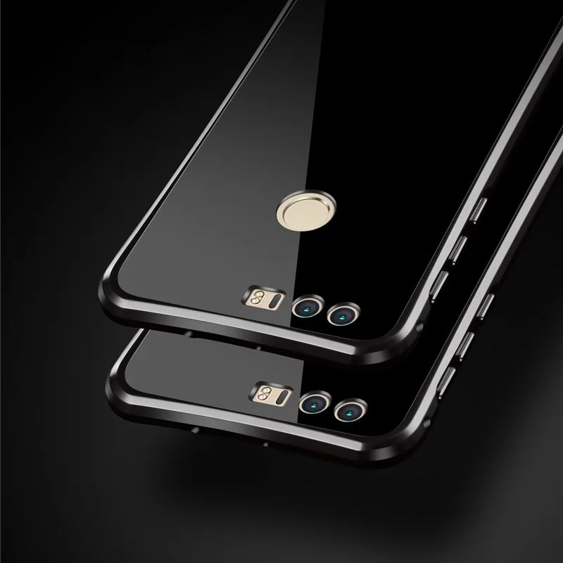 MAKAVO для Huawei Honor 8 чехол Роскошный Блестящая Алюминиевая металлическая крышка 2 в 1