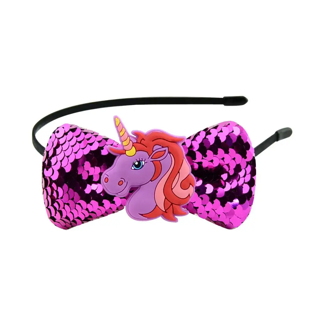 1 шт. повязка для волос Единорог Лошадь с крыльями Блестящий бант девочек