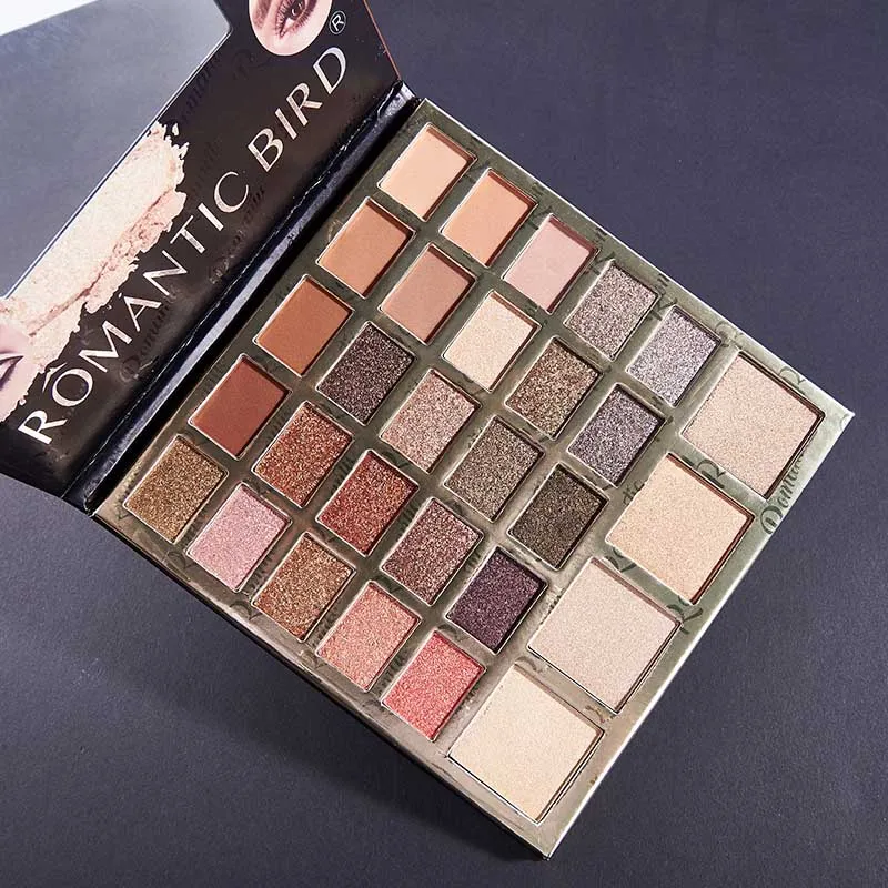 29 color eye shadow Красивая блестящая палитра теней для век, 29 цветов, матовая Мерцающая палитра теней для век, стойкая светящаяся палитра для макияжа с зеркалом - Цвет: 29 color eye shadow