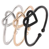 new heart knot rings for women men gold silver black color vintage style ring best jewelry gifts