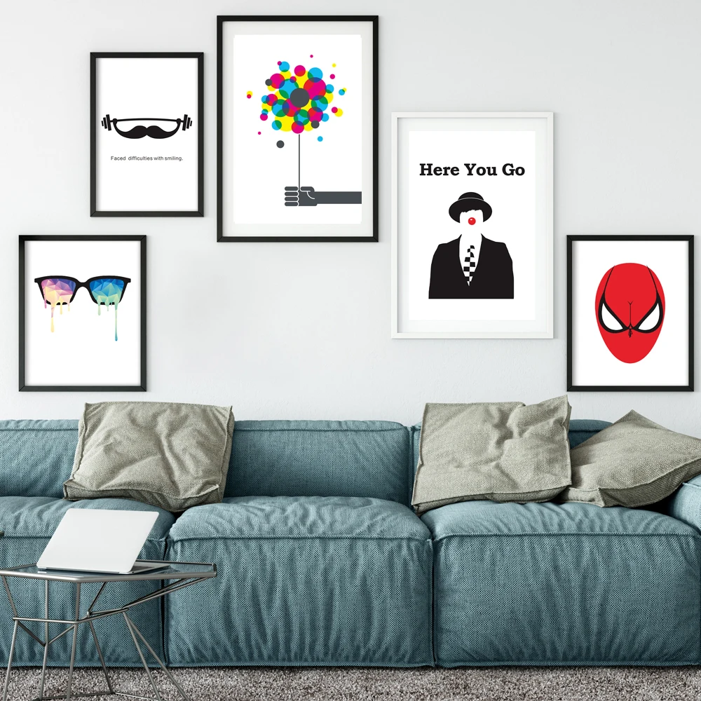 Модная индивидуальная мультяшная фотография современная домашняя гостиная