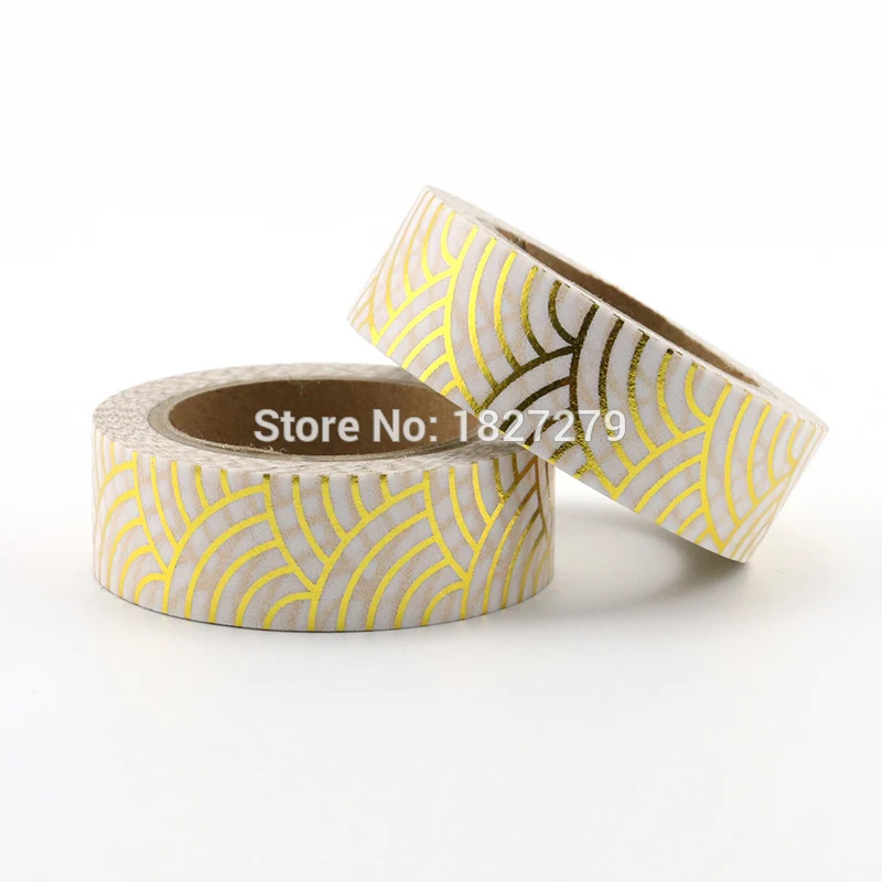 

1pcs Gold Foil Washi Tape Japanese Paper 1.5*10meter Kawaii Scrapbooking Tools Solid Colors Masking Tape Adhesiva Decorativa