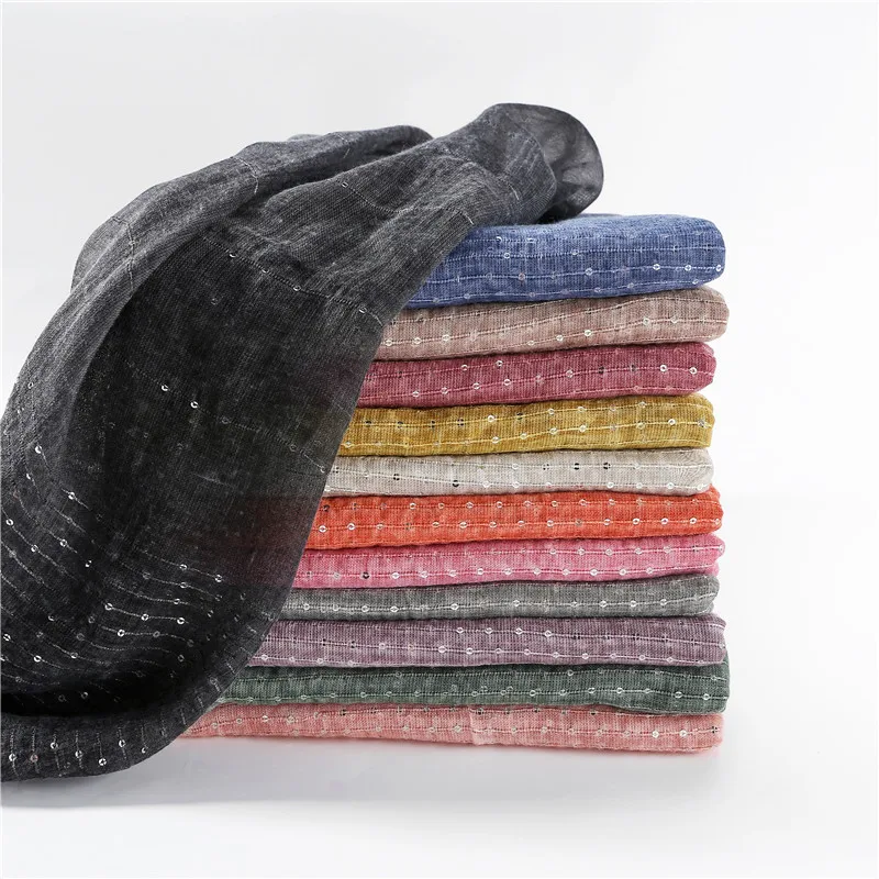 10pcs/lot Luxury Women's Striped Sequins Muslim Hijab Solid Color Tassel Edge Islamic Scarf Fashion Shiny Scarves Shawl Hot Sale |