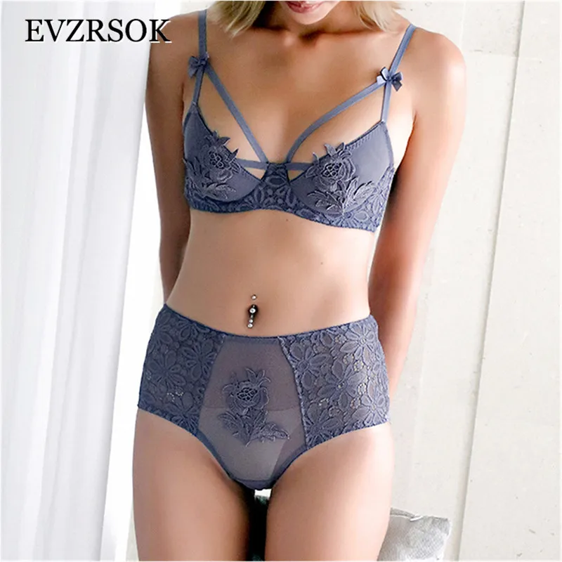 Новый европейский кружевной комплект нижнего белья с вышивкой бюстгальтер