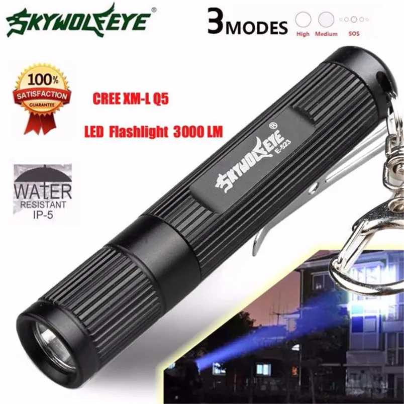 2017 мини 3000LM масштабируемый CREE Q5 светодиодный фонарик 3 режима супер яркий свет