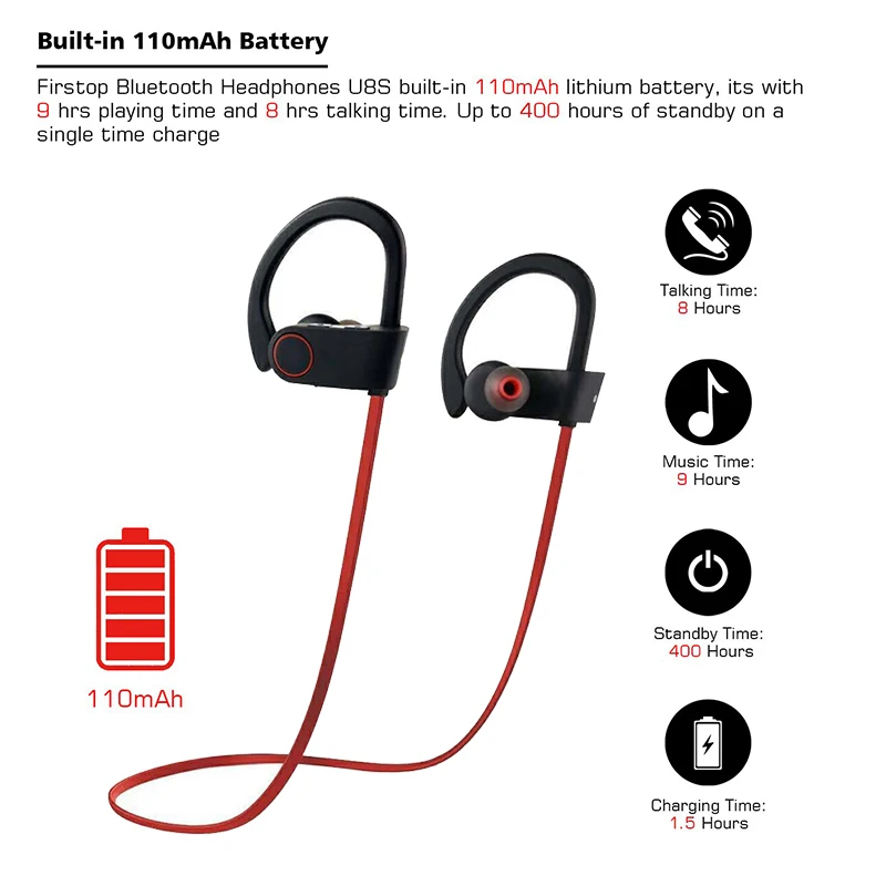 Rovtop Bluetooth наушники IPX7 водонепроницаемые беспроводные наушники спортивные басовые стерео наушники с микрофоном для iPhone Xiaomi samsung Z2