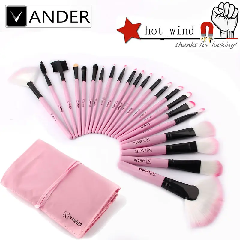 Профессиональный набор кистей для макияжа 22 шт. мягких розовых теней бровей +