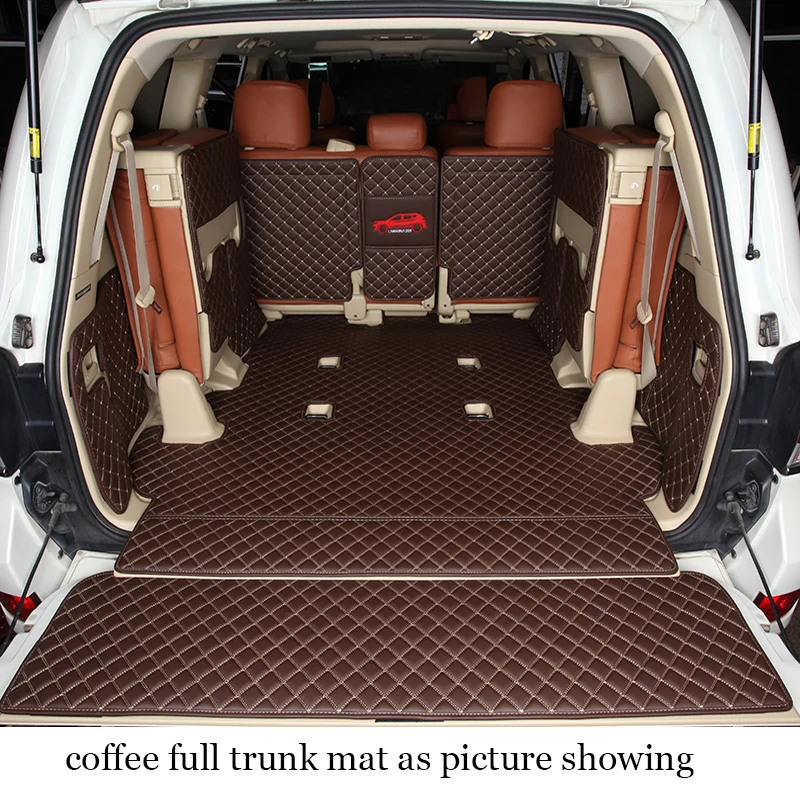 Роскошный Коврик для багажника из волоконной кожи toyota land cruiser 2010 2011 2012 2013 2014 2015 2016