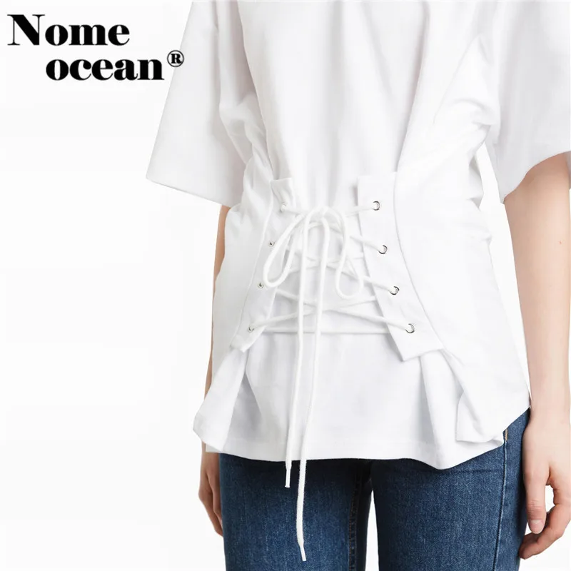 Белая рубашка-корсет на шнуровке блузка с ремнем и поясом лето 2018 блузы коротким