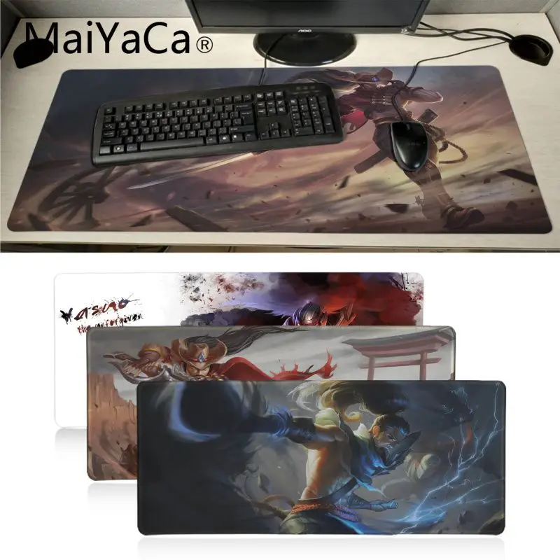 

MaiYaCa Cool Fashion Yasuo lol gamer play mats Mousepad anime Professional computer dota2 player Keyboard Mat mouse pad gamer