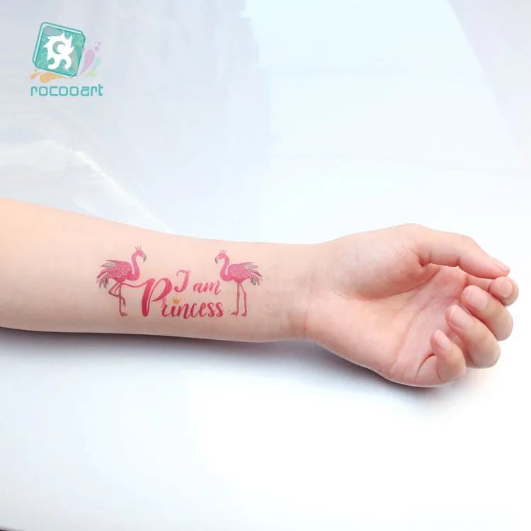 Rocooart, цветные киты, поддельные татуировки, боди-арт, флеш-тату, цветок, птица, временная татуировка, наклейка для женщин, тату, красный кран, тату