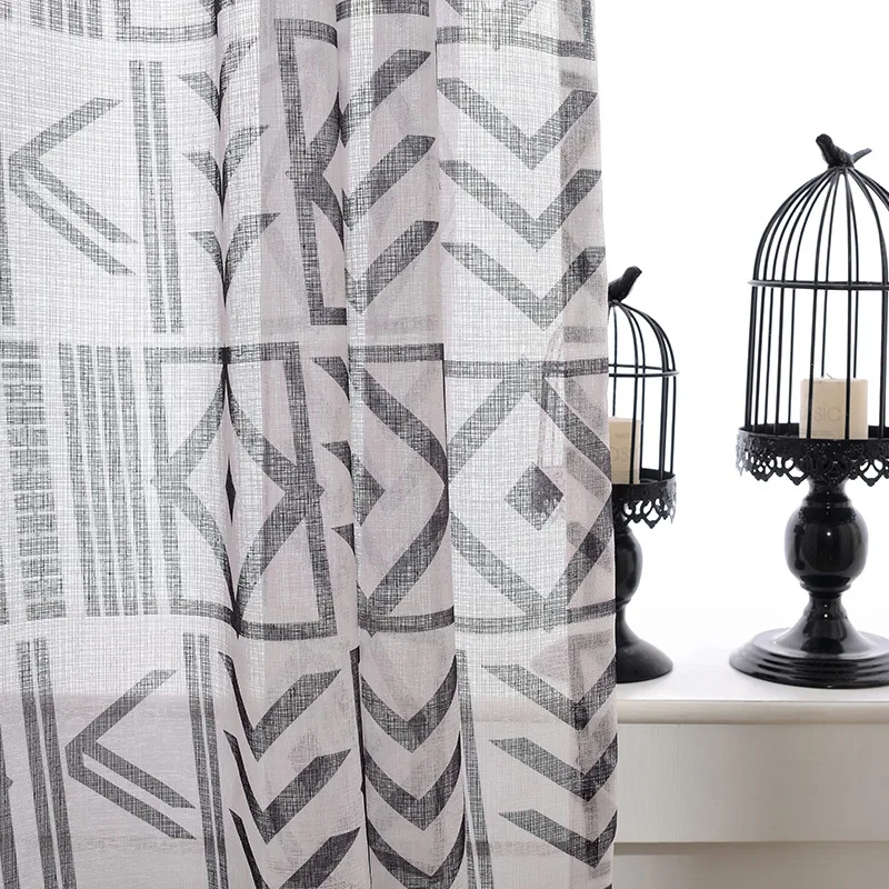 Современные Простые занавески с геометрическим принтом миру из полиэстера и