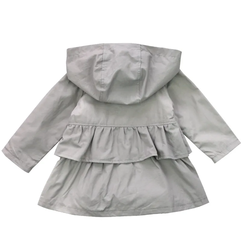 Осенне-зимний плащ для маленьких девочек ветрозащитное Пальто Куртка с