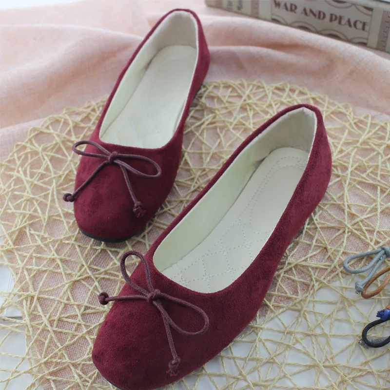 Женская обувь на плоской подошве лоферы с бантом Элегантные замшевые туфли