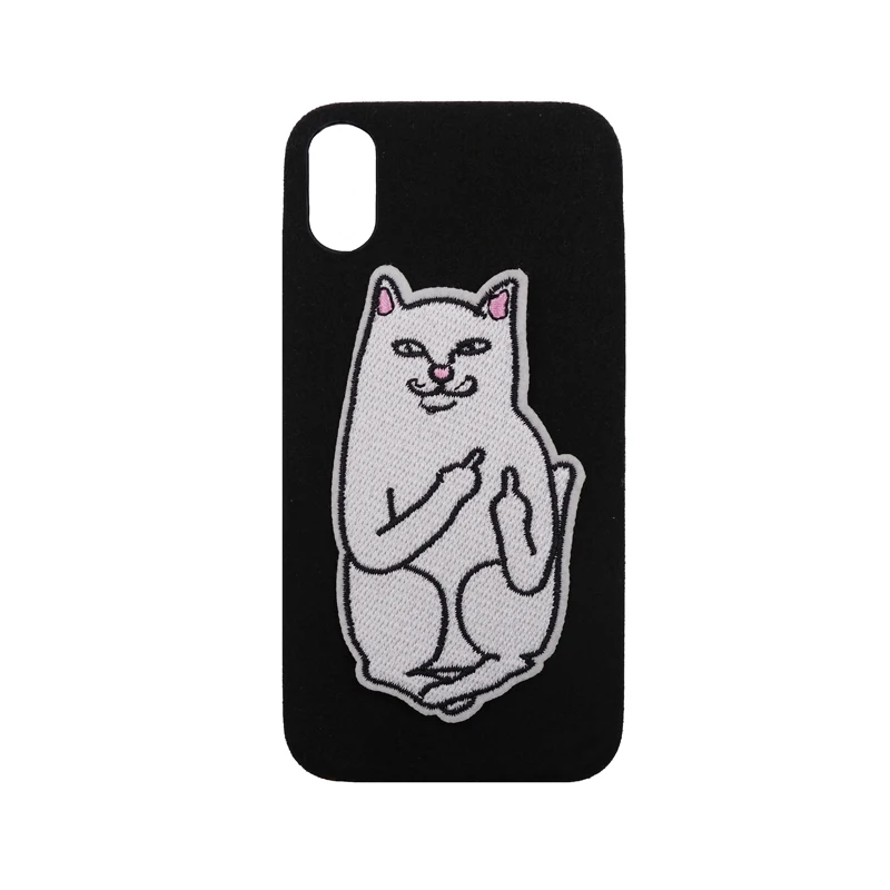 2017 The Newest Luxury skateboard sports pet embroidery patch rock cat winter keep warm matting plush soft tpu case For Iphone | Мобильные