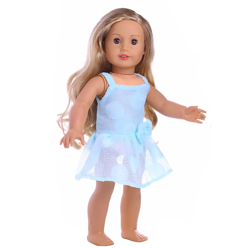 Супер красивое голубое платье с фатиновой юбкой для девочек 18 дюймов