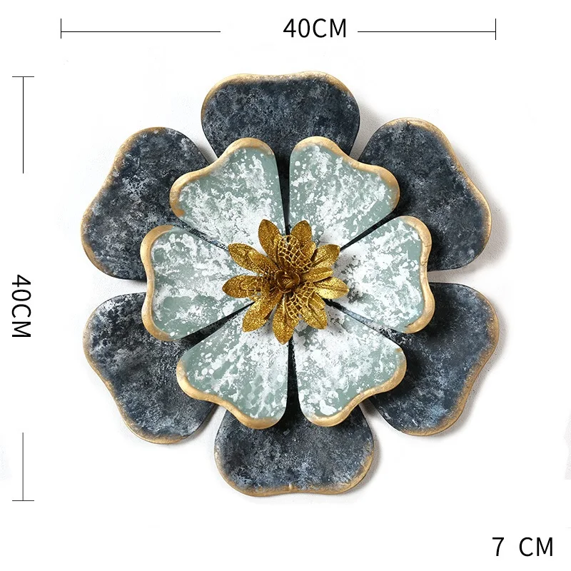 

New Chinese Wrought Iron Lotus Wall Hanging Mural Crafts Decoration 3D Stereo Flowers Wall Sticker Background Ornament R2217