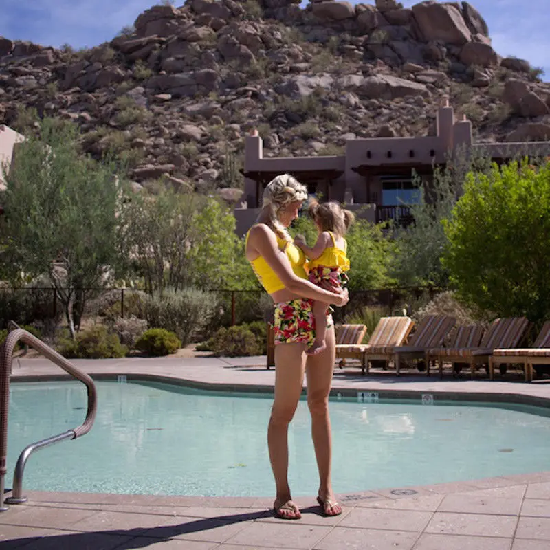 2018 Новый брендовый милый комплект для всей семьи купальный костюм мамы девочки 2