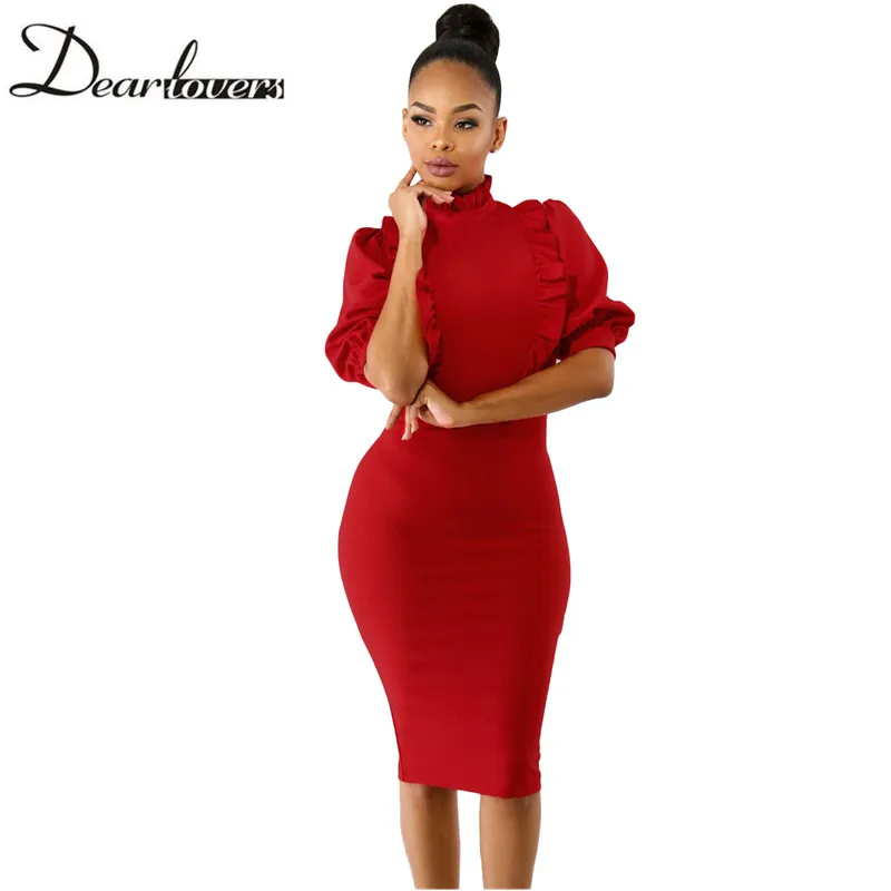 Уважаемые Любители Новое поступление элегантные Для женщин Bodycon платья Красный