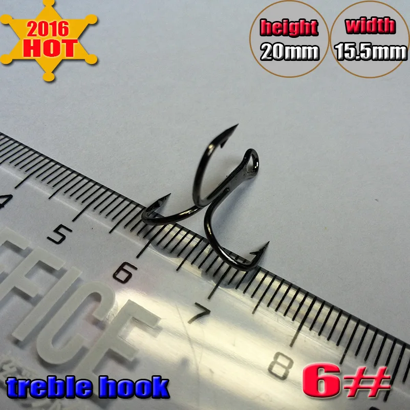 2018new Высокоуглеродистая сталь тройные рыболовные крючки высокого качества Размер: 6#5000 шт/от