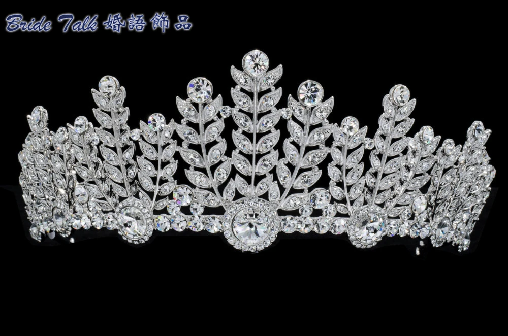 

Fashion Austrian Crystal Leafs Flower Tiaras Crown Wedding Tiara Jewelry Hair Accessories For Pageant Prom Party SHA8673