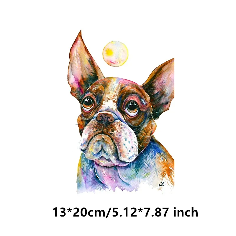 picture 31 Французские бульдоги, собаки, утюжок на теплопередаче, печатные патчи, наклейки для одежды, самодельные Аппликации, моющиеся нашивки в виде животных - Цвет: picture 31