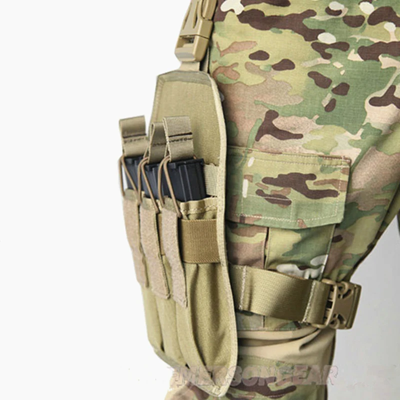 EmersonGear Тактический тройной страйкбол охота падение ноги SMG журнал Бедро мешок маг