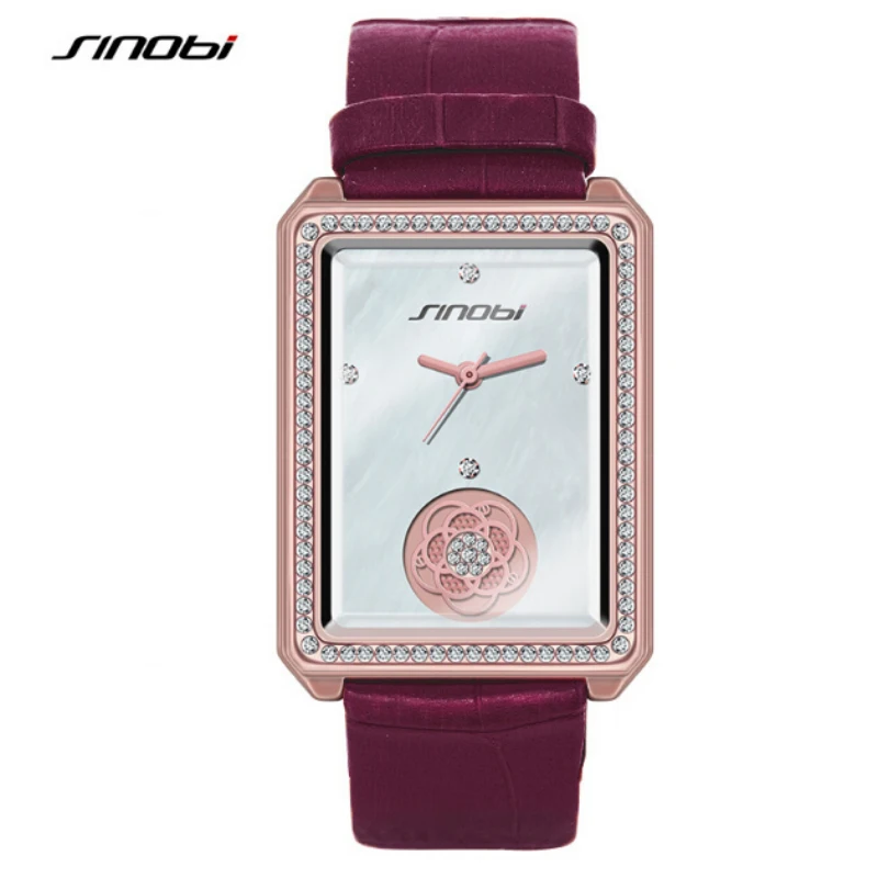 Часы наручные SINOBI женские модные роскошные прямоугольные с бриллиантами |